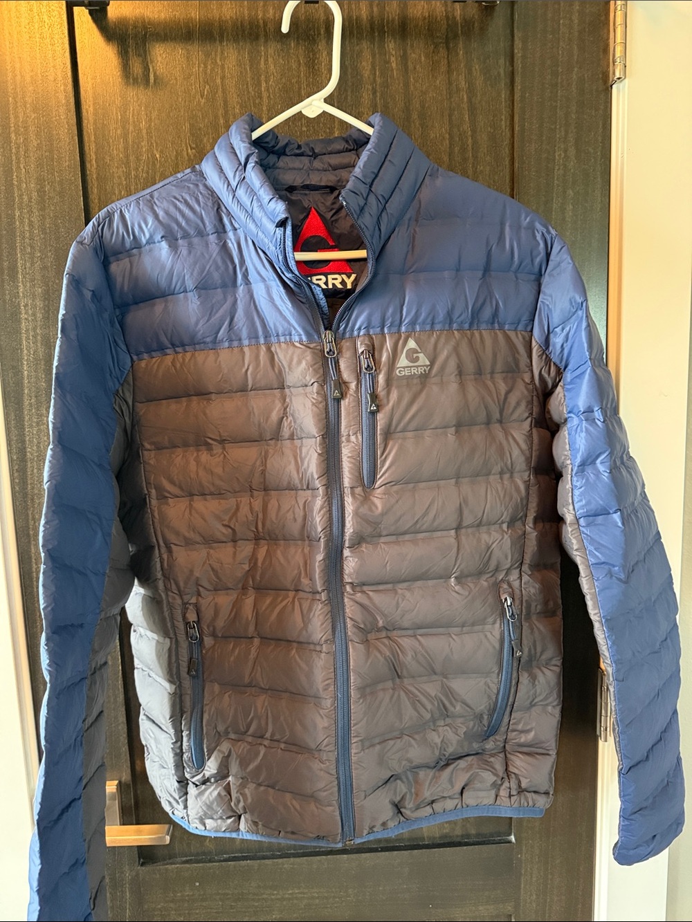 Gerry Weber Two-Tone Blue and Gray Quilted Puffer Jacket